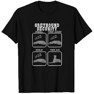 Discover Dog Grayhound Funny Greyhound Security Fridge Door Alert Fast Greyhound T-Shirts