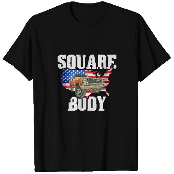 Discover American Flag Square Body Truck Lovers T-Shirts