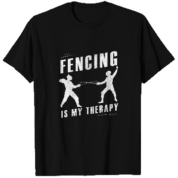 Discover Fencing vintages funny illustration FENCING IS my therapy T-Shirts