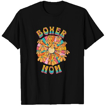 Discover Boxer Mom Retro 60s Flower Dog Love T-Shirts
