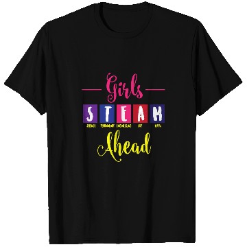 Discover Girls STEAM Ahead Science Technology Engineering Art Math T-Shirts