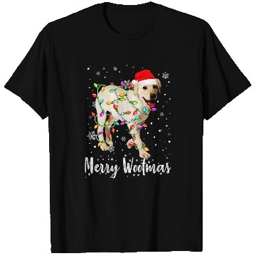 Discover Labrador Lab Dog Light Merry Christmas Woofmas Dog T-Shirts