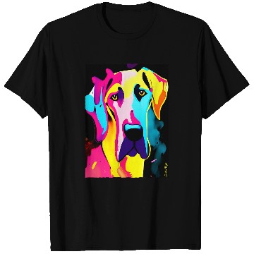 Discover Dog Great Dane Pop Art Graphic Gradient T-Shirts