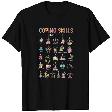Discover Coping Skills Alphabet School Counselor Psychologist T-Shirts