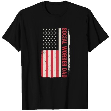 Discover Patriotic Welfare Almoner Social Worker Dad American Flag 5 T-Shirts