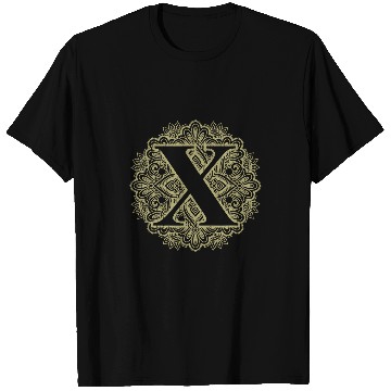 Discover Capital Letter X Floral Initial Monogram Font Alphabet Motif T-Shirts