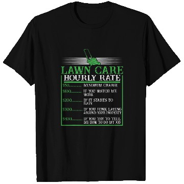 Discover Distressed Lawn Care Hourly Rate Pricing Chart Lawn Mowing T-Shirts