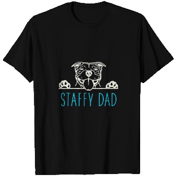 Discover Dog Staffordshire Staffy Dad with Staffordshire Bull Terrier Dog T-Shirts