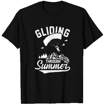 Discover Skydiving Gift Gliding Through Summer Parachute Paragliding Paraglider T-Shirts