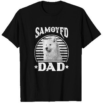 Discover Dog Samoyed Mens Samoyed Dad Retro Happy Fathers Day 13 T-Shirts