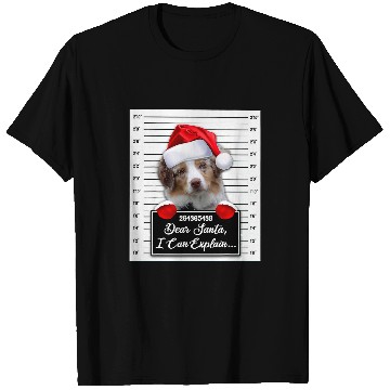 Discover Dear Santa I Can Explain Funny Christmas Australian Shepherd T-Shirts