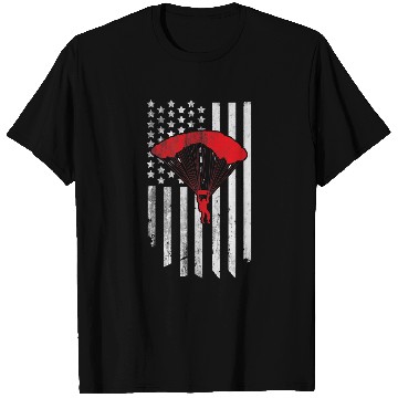 Discover Skydiving Gift American Flag T-Shirts