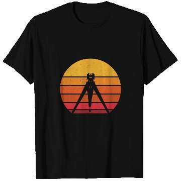 Discover Land Surveyor Retro Land Surveying Analyst Sunset T-Shirts