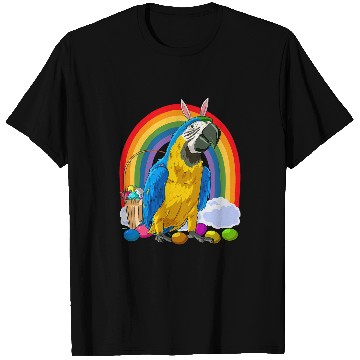 Discover BlueAndYellow Macaw Easter Eggs Bunny Parrot T-Shirts