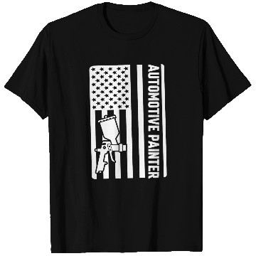 Discover Automotive Painter USA Flag Auto Body Painter Car Graphic T-Shirts