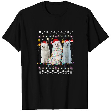 Discover Dog Samoyed xmass Lighting Matching Ugly Samoyed Dog Christmas 73 T-Shirts