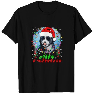 Discover Merry Christmas Hands Sign Language Santa Bernedoodle Lover129 T-Shirts