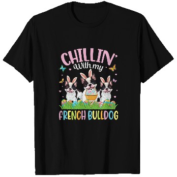 Discover Butterfly Easter Eggs Chillin With My French Bulldog Dogs T-Shirts