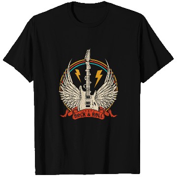 Discover Guitarist vintages 80s Rock Roll Music Guitar Lover Funny Distressed Guitar T-Shirts