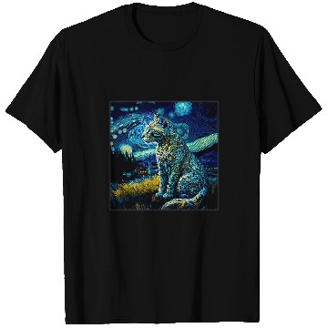 Discover Leopard Gift Surrealism Starry Night Snow Leopard T-Shirts
