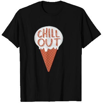 Discover Chill Out Ice Cream Lettering Illustration T-Shirts