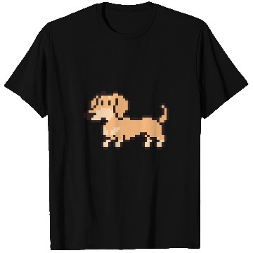 Discover Dachshund 8 Bit Pixel Art Cream T-Shirts