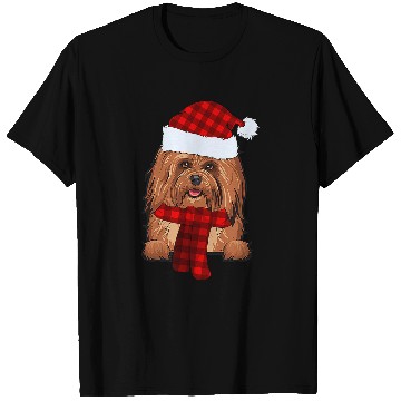 Discover Dog Havanese Santa Hat buffalo plaids Christmas T-Shirts