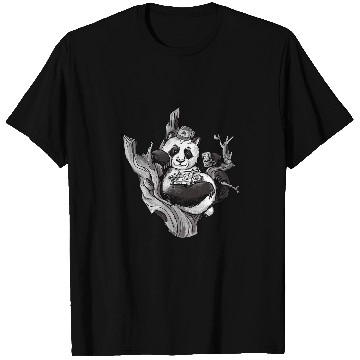 Discover Board Game Tee Panda Illustration Handheld Chess Gamer T-Shirts