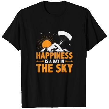 Discover Skydiving Gift Happiness Is A Day In The Sky Paragliding Paraglider Skydive T-Shirts