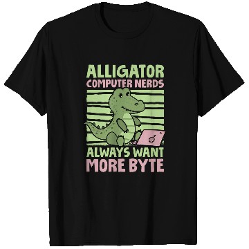 Discover Funny Alligator Lover and Computer Nerd Crocodile 1 T-Shirts