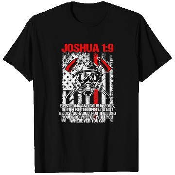 Discover Fireman Firefighter Thin Red Line Firefighter Bible Verse Joshua 19 42 Firemen T-Shirts