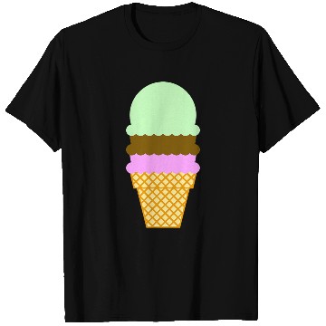 Discover Chocolate Strawberry Mint Ice Cream Cone T-Shirts