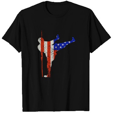 Discover Funny Kung Fu 4th of July Cool American Flag Kung Fu T-Shirts