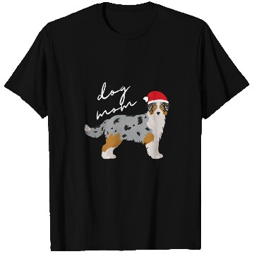 Discover Blue Merle Australian Shepherd Dog Mom Christmas T-Shirts