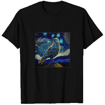 Discover Surrealism Starry Night Mockingbird T-Shirts
