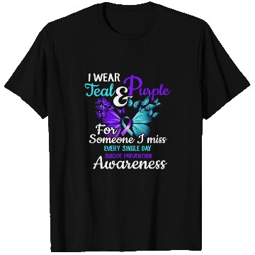 Discover I Wear Teal Purple suicides Prevention Awareness T-Shirts