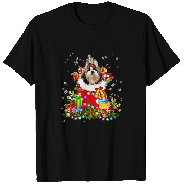 Discover Shih Tzu Christmas Tree Lights Pajamas xmass Matching T-Shirts