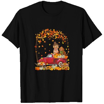 Discover Poodles Autumn Fall Pumpkin Truck Mappe Thanksgiving321 Poodle dog T-Shirts