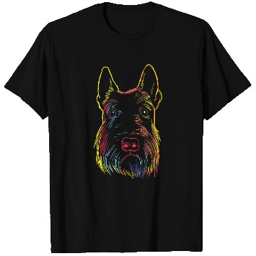Discover Dog Scottish Terrier Colourful Scottie Dog Scottish Terrier T-Shirts