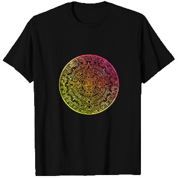 Discover Aztec Calendar Mexican Native Mayas Mayans Art 3 T-Shirts