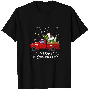 Discover Dalmatian Riding Red Truck Merry xmass Tree Dog Lover 83 Dog Lover Dalmatians Dog T-Shirts