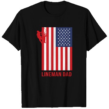 Discover American Flag Lineman Dad Electrical Worker T-Shirts