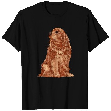 Discover Sitting Dog Ruby Cavalier King Charles Spaniel T-Shirts