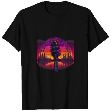 Discover Retro Aesthetic karaoke microphone Singer T-Shirts