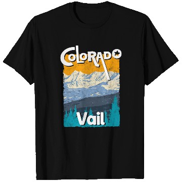 Discover Skiing Ski Vail Colorado Mountain State Rocky Mountains Tee Skiing T-Shirts