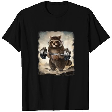 Discover Raccoons Muscle Training Weightlifting T-Shirts