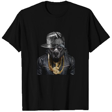 Discover Black Pit Bull Rapper as Hip Hop Artist Dog T-Shirts