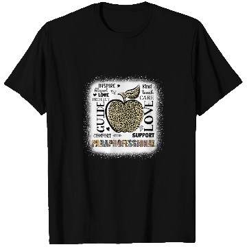 Discover Teacher Job Boho Leopard Apple Paraprofessional Welcome Back To School T-Shirts