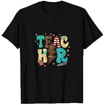 Discover Teacher Job Leopard Lighting Teacher Back To School Teacher Life T-Shirts