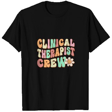 Discover Clinical Therapist Crew Retro Groovy Psychologist Vibes T-Shirts